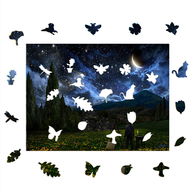 Mountain Starry Skies - Wooden Jigsaw Puzzle - image 5