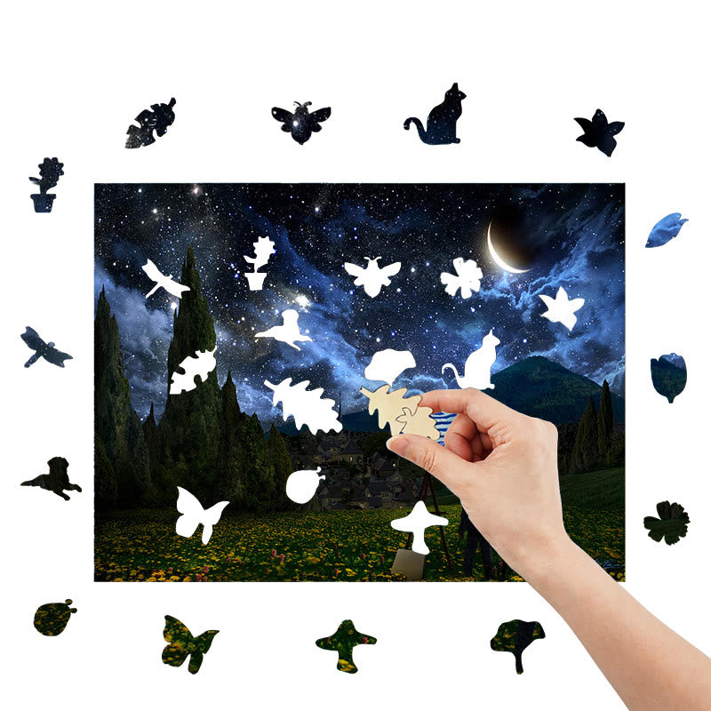 Mountain Starry Skies - Wooden Jigsaw Puzzle - image 6