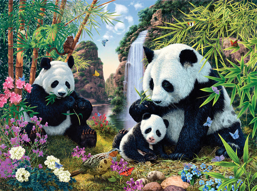 Panda Family - Wooden Jigsaw Puzzle - A3 - Wooden Gift Packaging - image 0
