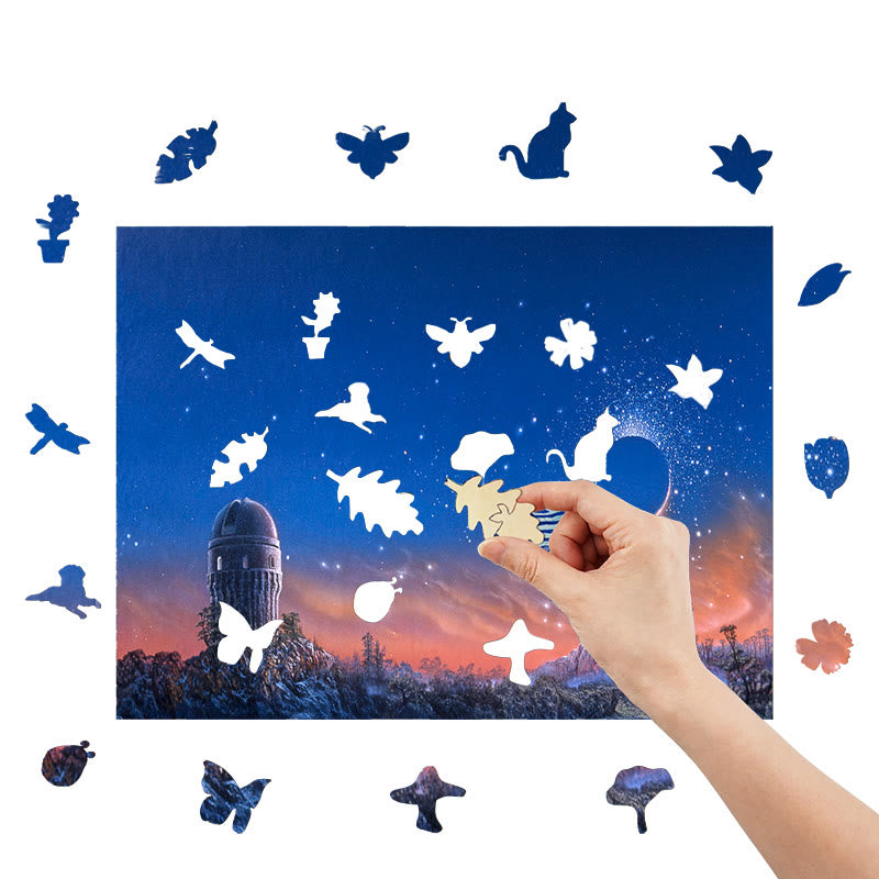 Blue Starry Sky - Wooden Jigsaw Puzzle - image 6