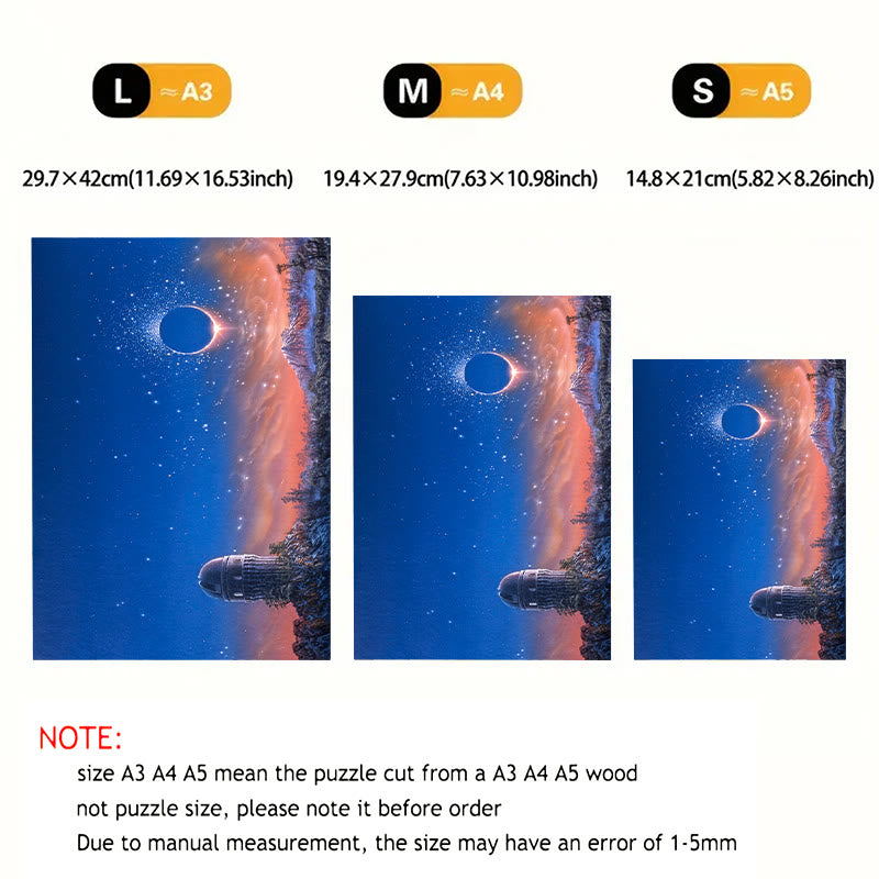 Blue Starry Sky - Wooden Jigsaw Puzzle - image 7