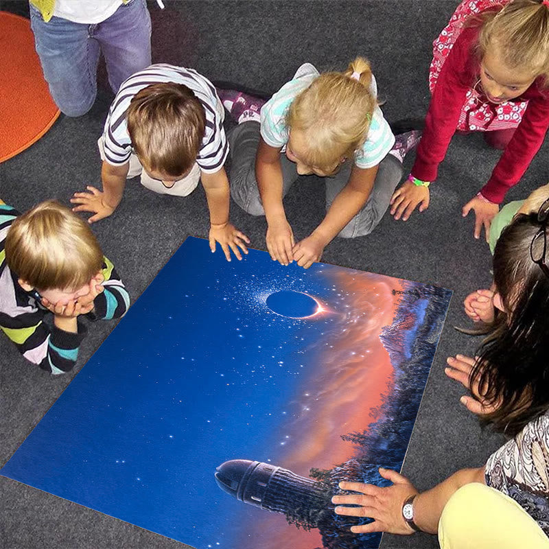 Blue Starry Sky - Wooden Jigsaw Puzzle - image 1