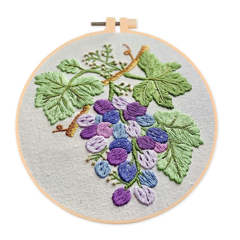 Rubbyoo Embroidery Kit - Grapes | DIY Craft Kit - 20*20cm - image 0