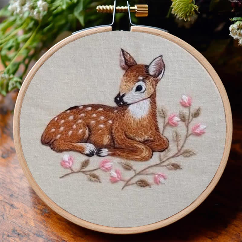 Rubbyoo Embroidery Kit - Wildflower Fawn | DIY Craft Kit - image 3