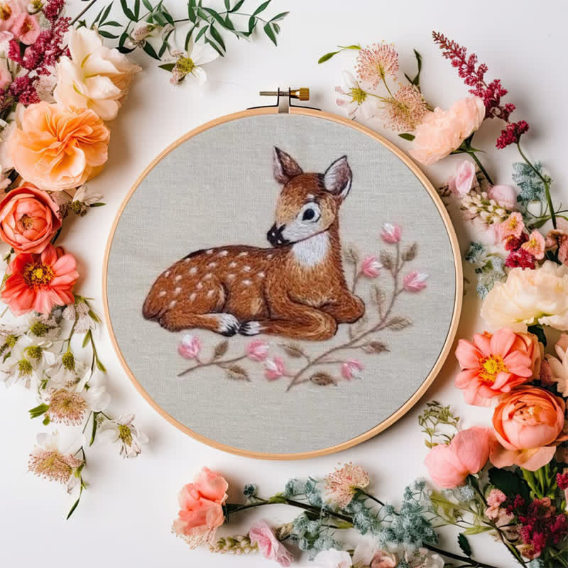 Rubbyoo Embroidery Kit - Wildflower Fawn | DIY Craft Kit - image 6