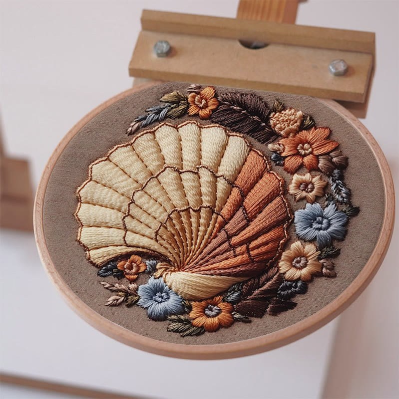 Rubbyoo Embroidery Kit -  Floral Seashell | Handmake Craft Kit - image 7