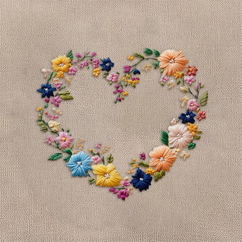 Rubbyoo Embroidery Kit - Vibrant Floral Wreath Heart | Beginner Friendly Craft - image 9
