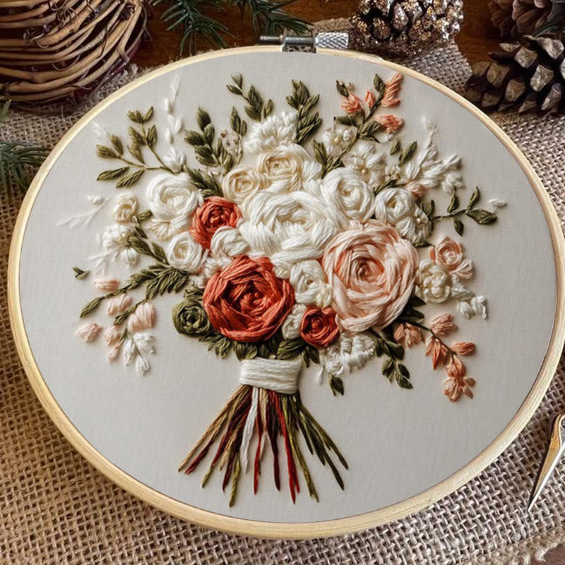 Rubbyoo Embroidery Kit - Romantic Bouquet | Diy Craft Gift - image 1