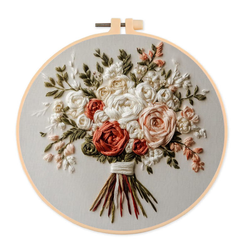 Rubbyoo Embroidery Kit - Romantic Bouquet | Diy Craft Gift - 20*20cm - image 0
