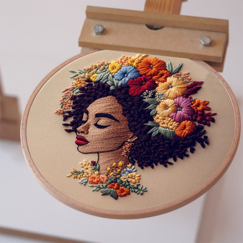 Rubbyoo Embroidery Kit - Floral  Woman | DIY Needlework Craft  - image 8