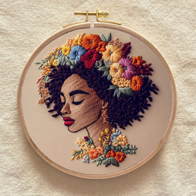 Rubbyoo Embroidery Kit - Floral  Woman | DIY Needlework Craft  - image 7