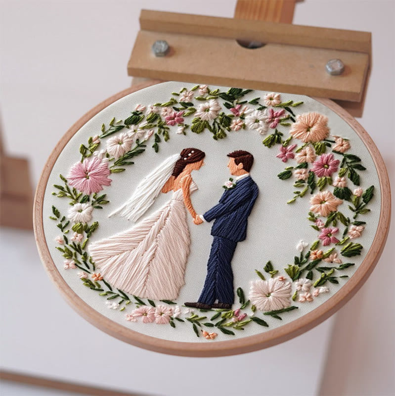 Rubbyoo Embroidery Kit - Bride And Groom Wedding | Unique Handmake Craft Gift - image 7