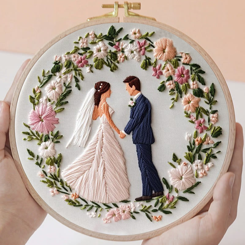 Rubbyoo Embroidery Kit - Bride And Groom Wedding | Unique Handmake Craft Gift - image 4
