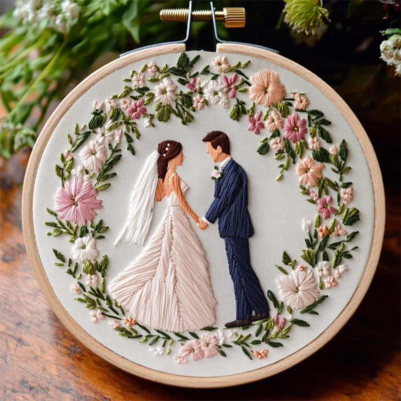 Rubbyoo Embroidery Kit - Bride And Groom Wedding | Unique Handmake Craft Gift - image 3