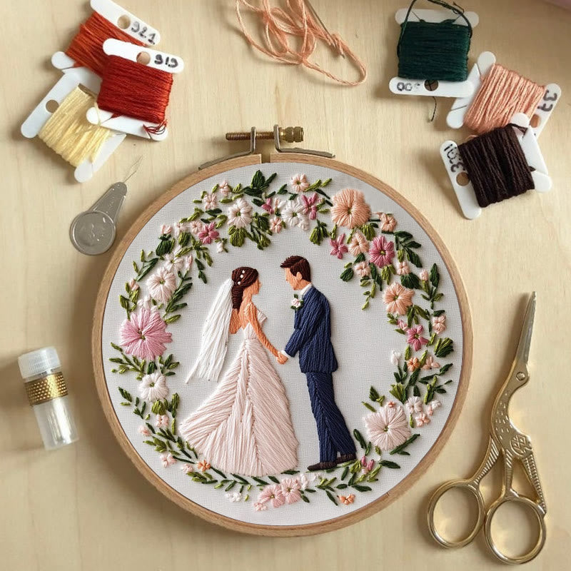 Rubbyoo Embroidery Kit - Bride And Groom Wedding | Unique Handmake Craft Gift - image 6