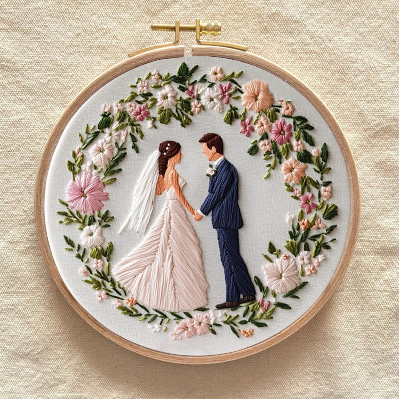 Rubbyoo Embroidery Kit - Bride And Groom Wedding | Unique Handmake Craft Gift - image 8