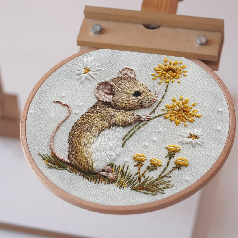 Rubbyoo Embroidery Kit - Mouse And Dandelion | Diy Craft Kit - image 8