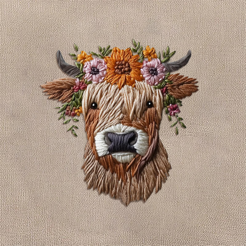 Rubbyoo Embroidery Kit - Floral Highland Cow | DIY Craft Kit - image 9