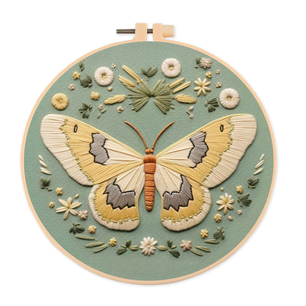 Rubbyoo Embroidery Kit - Detailed Moth | Diy Craft Kit - 20*20cm - image 0
