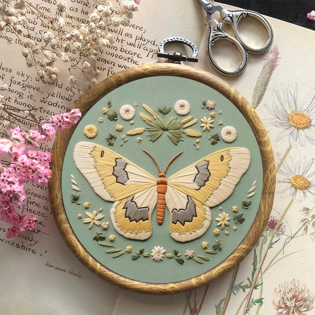 Rubbyoo Embroidery Kit - Detailed Moth | Diy Craft Kit - image 1