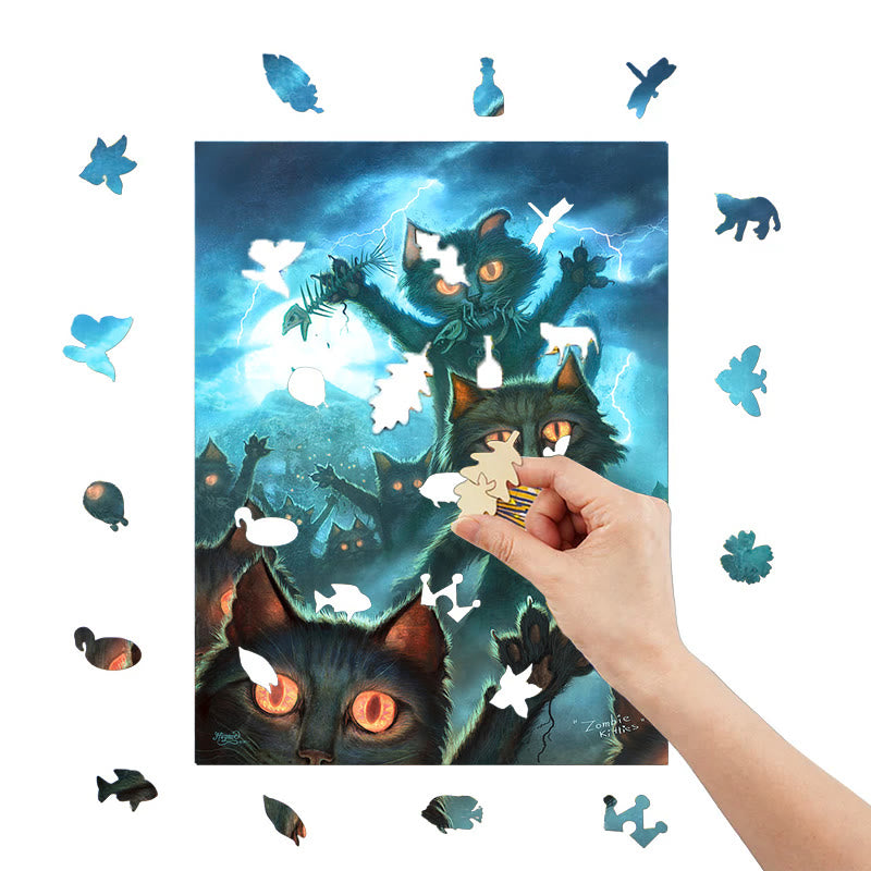 Zombie Cats - Wooden Jigsaw Puzzle - image 6