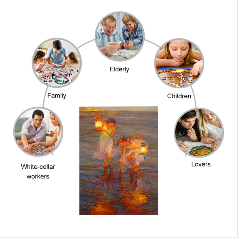 Girls Playing On The Beach - Wooden Jigsaw Puzzle - image 8