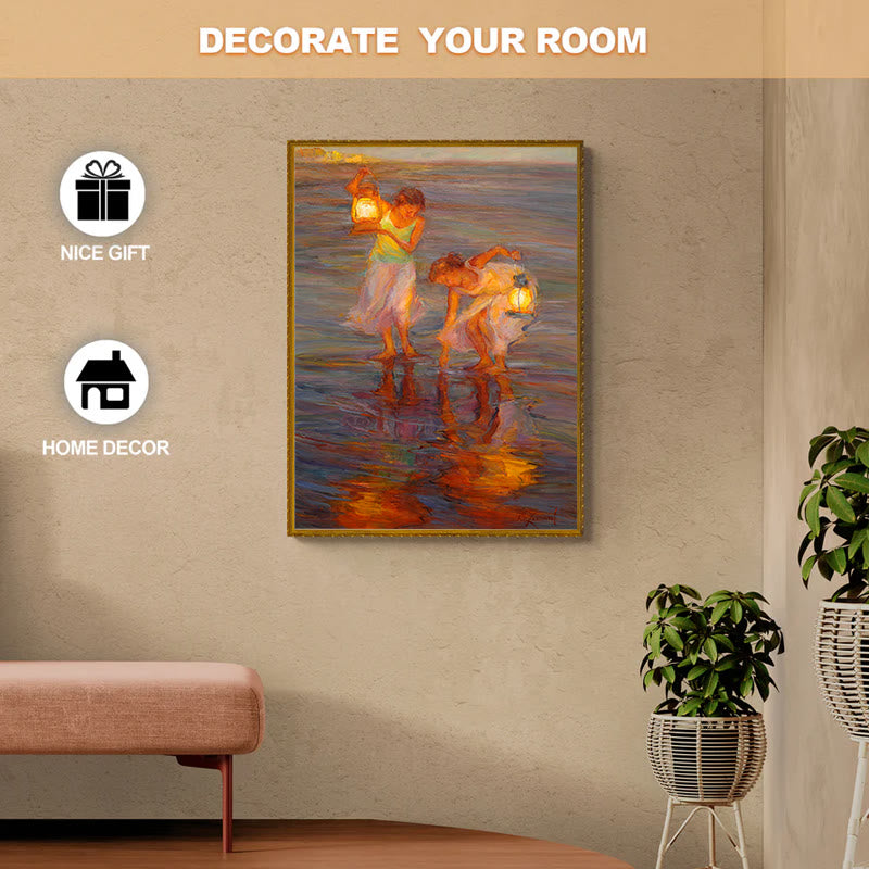 Girls Playing On The Beach - Wooden Jigsaw Puzzle - image 4