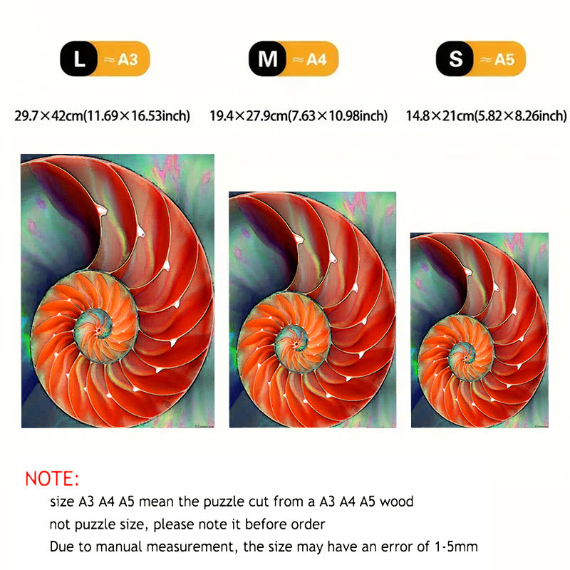 Nautilus Shell - Wooden Jigsaw Puzzle - image 8