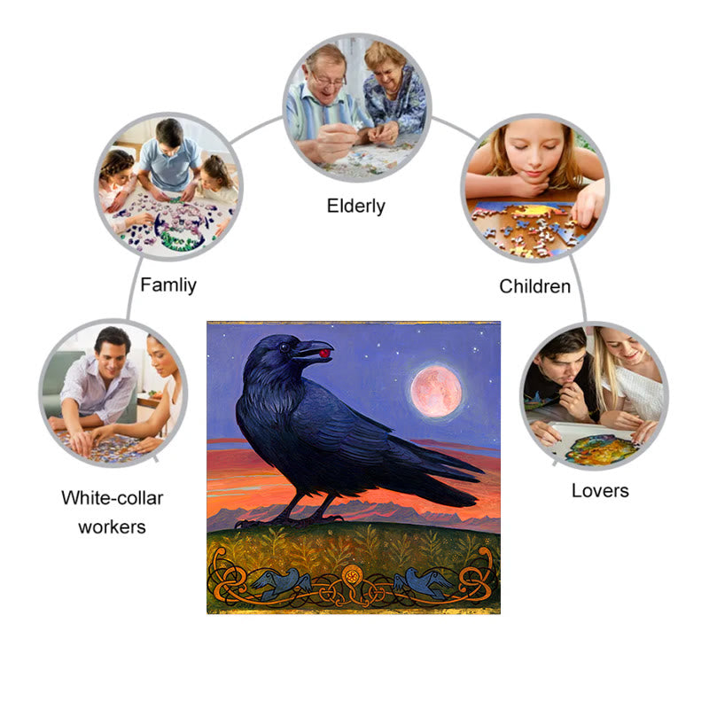 Black Crow - Wooden Jigsaw Puzzle - image 7