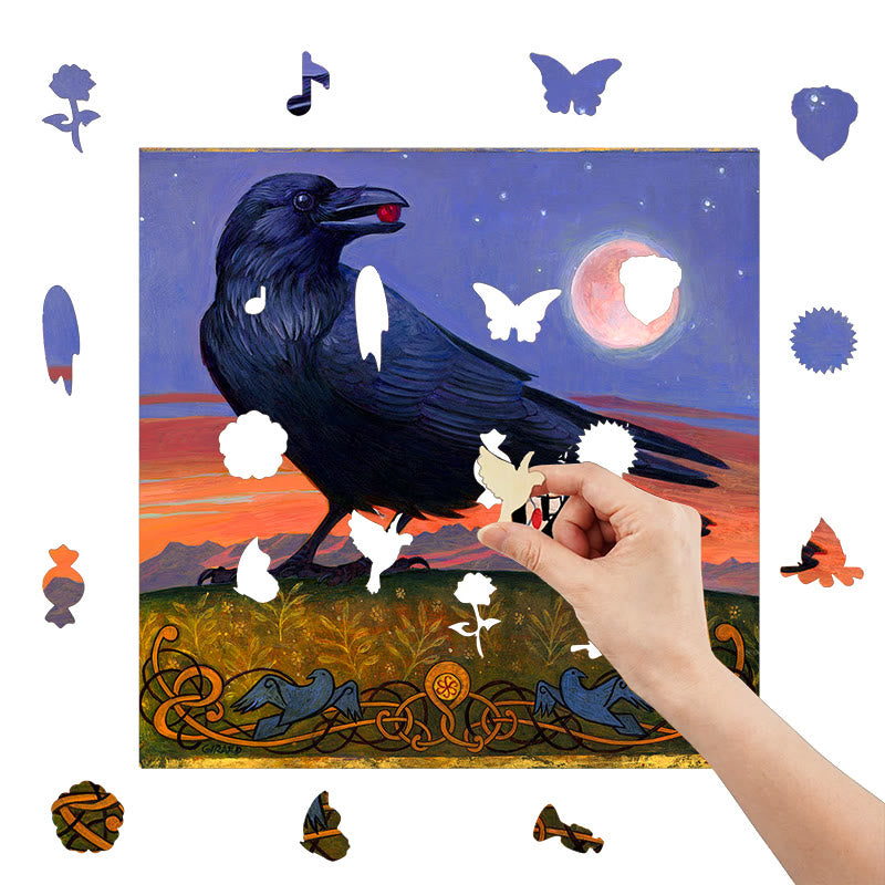 Black Crow - Wooden Jigsaw Puzzle - image 5