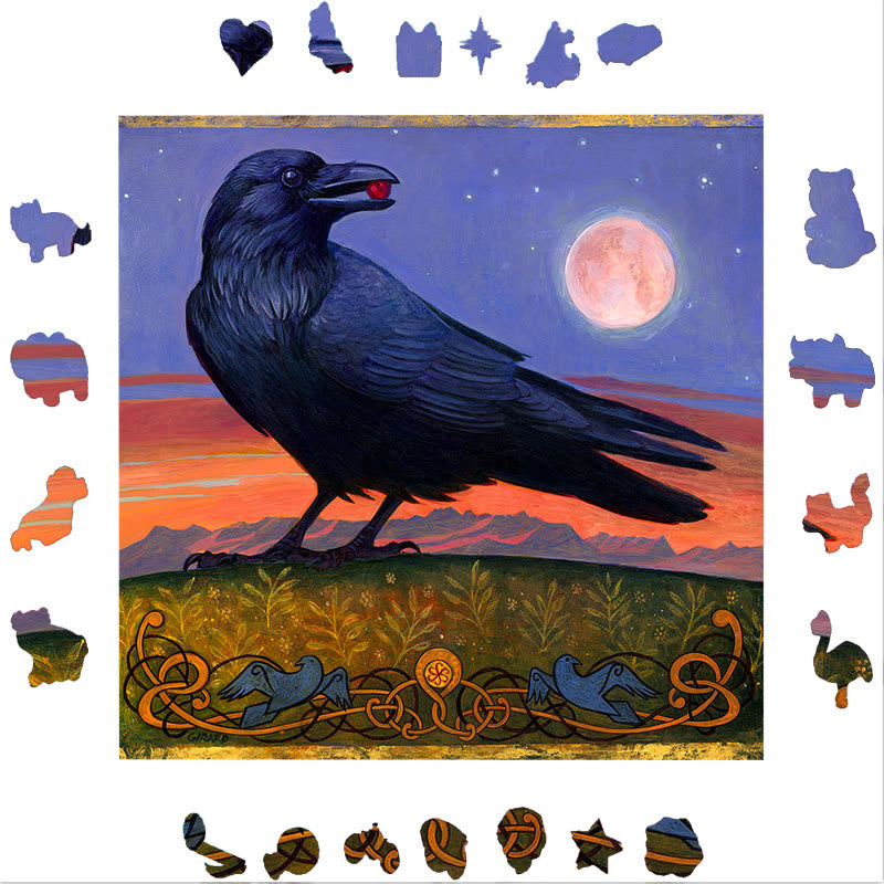 Black Crow - Wooden Jigsaw Puzzle - image 6
