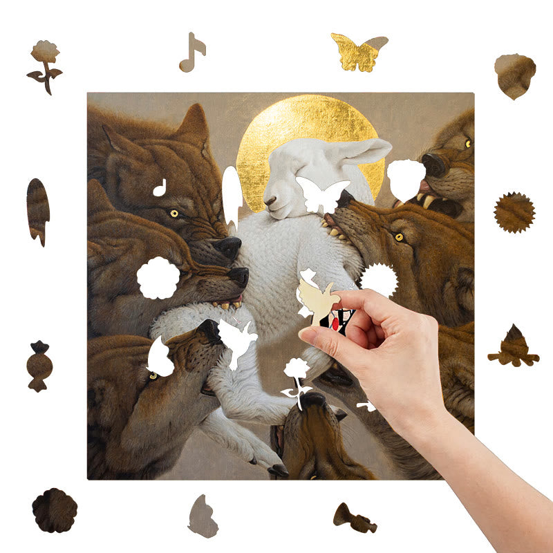 The Battle Of Wolves - Wooden Jigsaw Puzzle - image 6