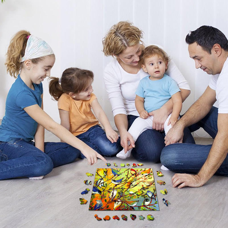 Colorful birds - Wooden Jigsaw Puzzle - image 1