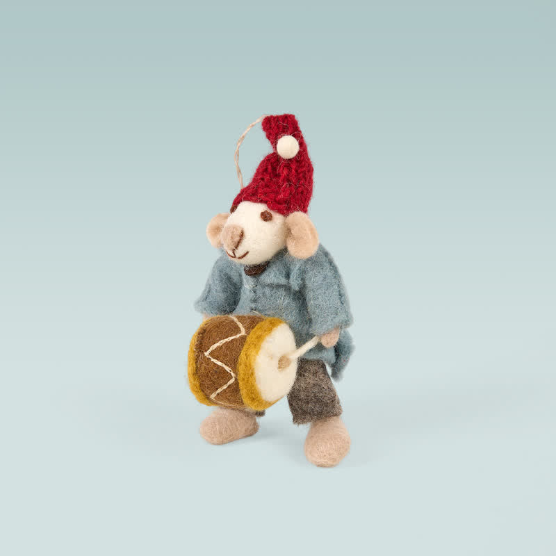 Needle Felted Small Orchestra Mouse with Drum - Felted Animal | Nature Lover Gift - image 7