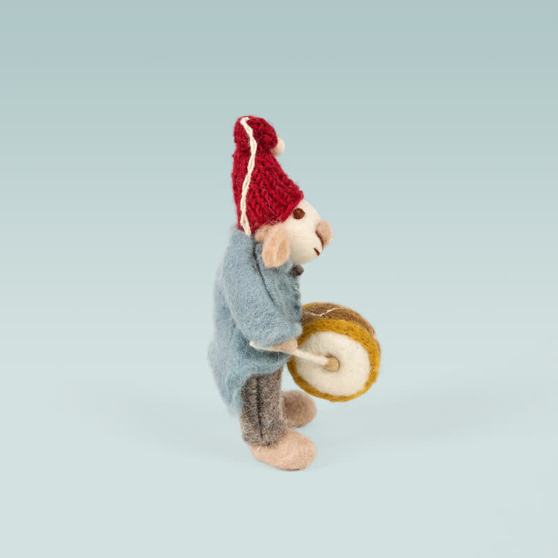 Needle Felted Small Orchestra Mouse with Drum - Felted Animal | Nature Lover Gift - image 4