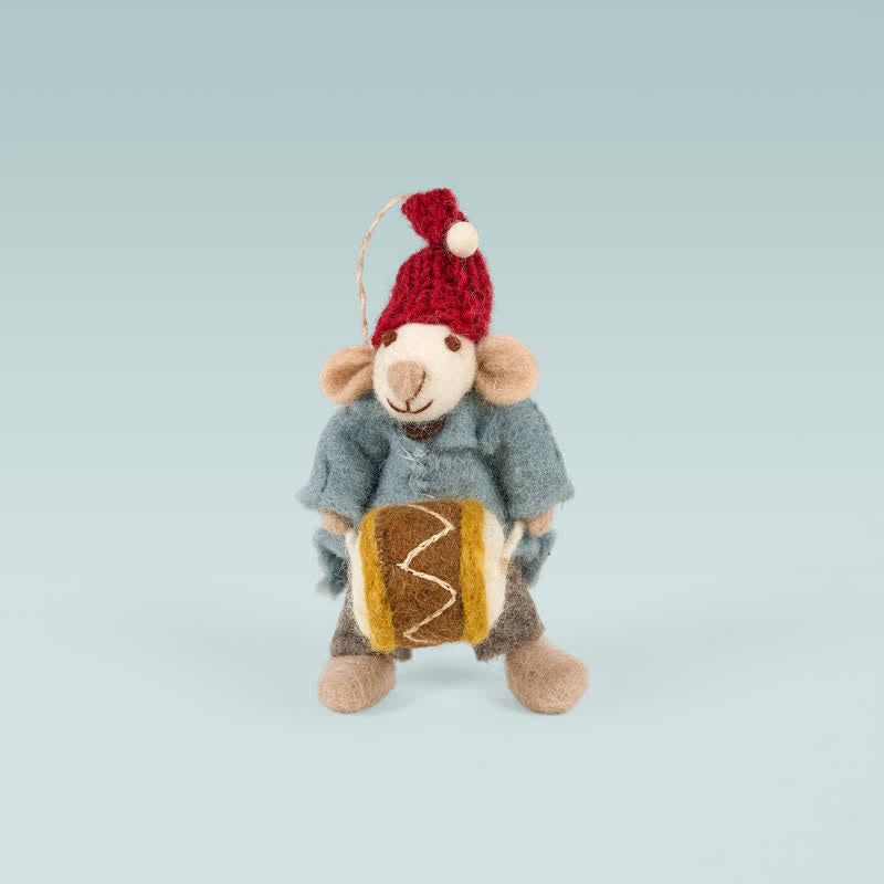 Needle Felted Small Orchestra Mouse with Drum - Felted Animal | Nature Lover Gift - image 8