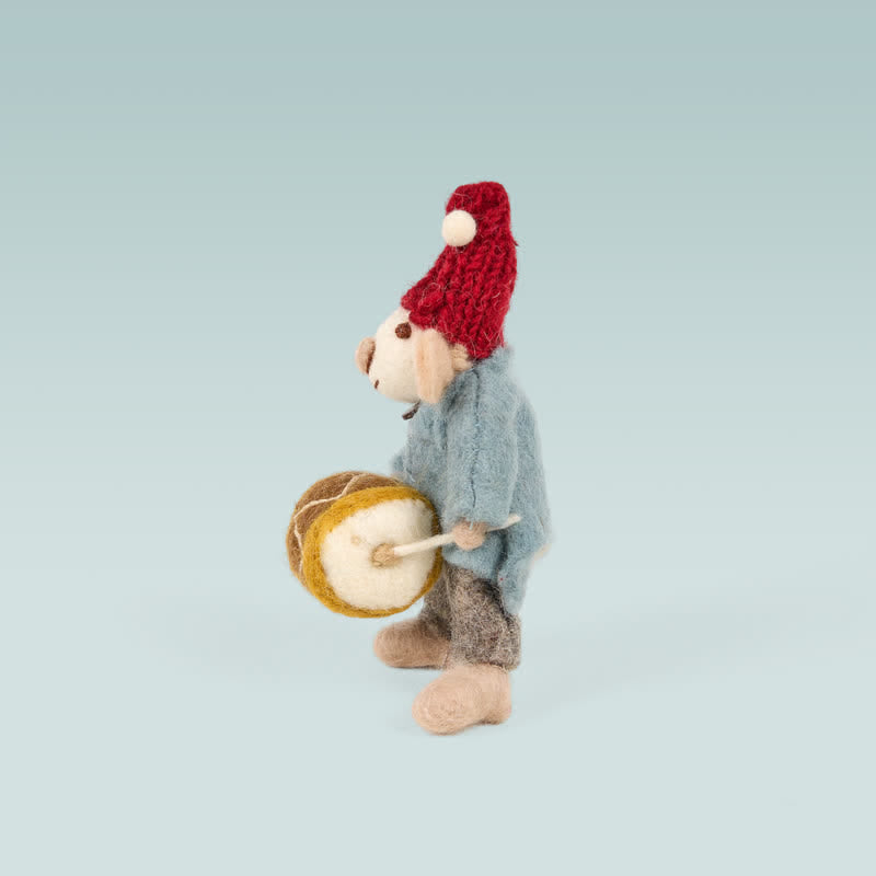 Needle Felted Small Orchestra Mouse with Drum - Felted Animal | Nature Lover Gift - image 5