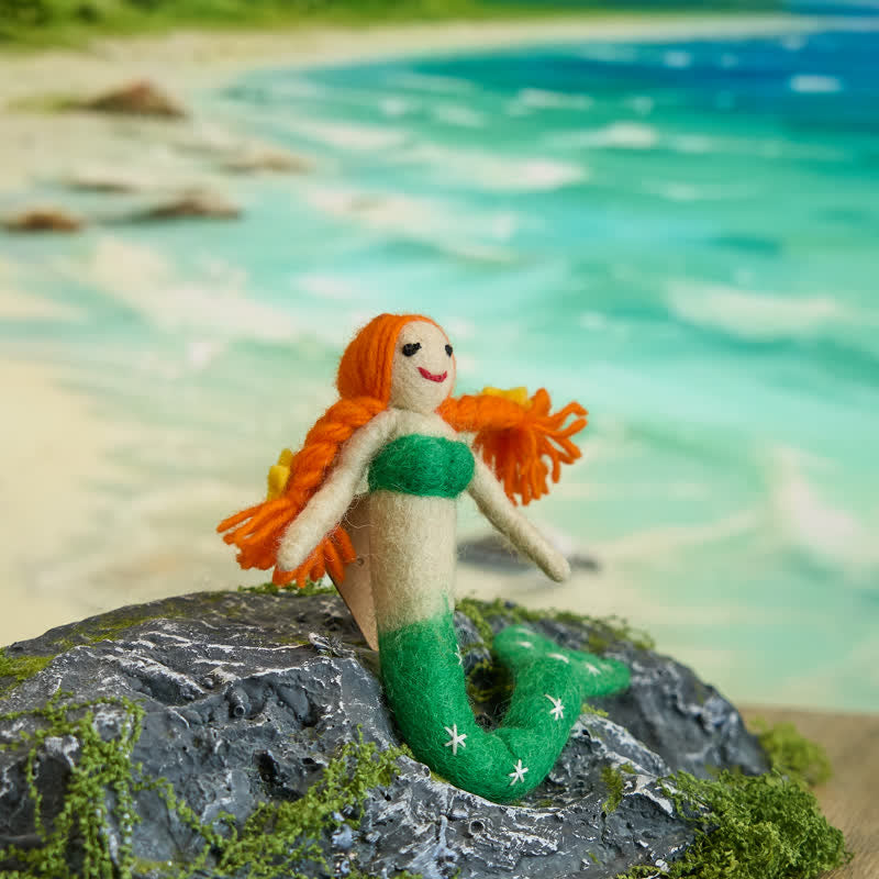 Needle Felted Mermaid Doll - Handmade Felt Magical Mermaids | Nature Lover Gift - image 1