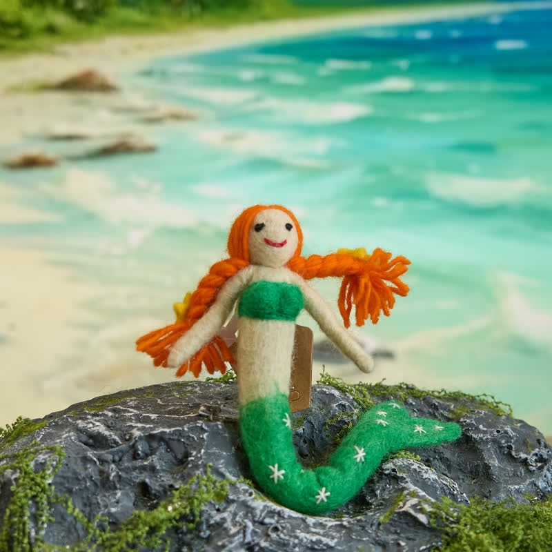 Needle Felted Mermaid Doll - Handmade Felt Magical Mermaids | Nature Lover Gift - Felted Mermaid Doll - image 0
