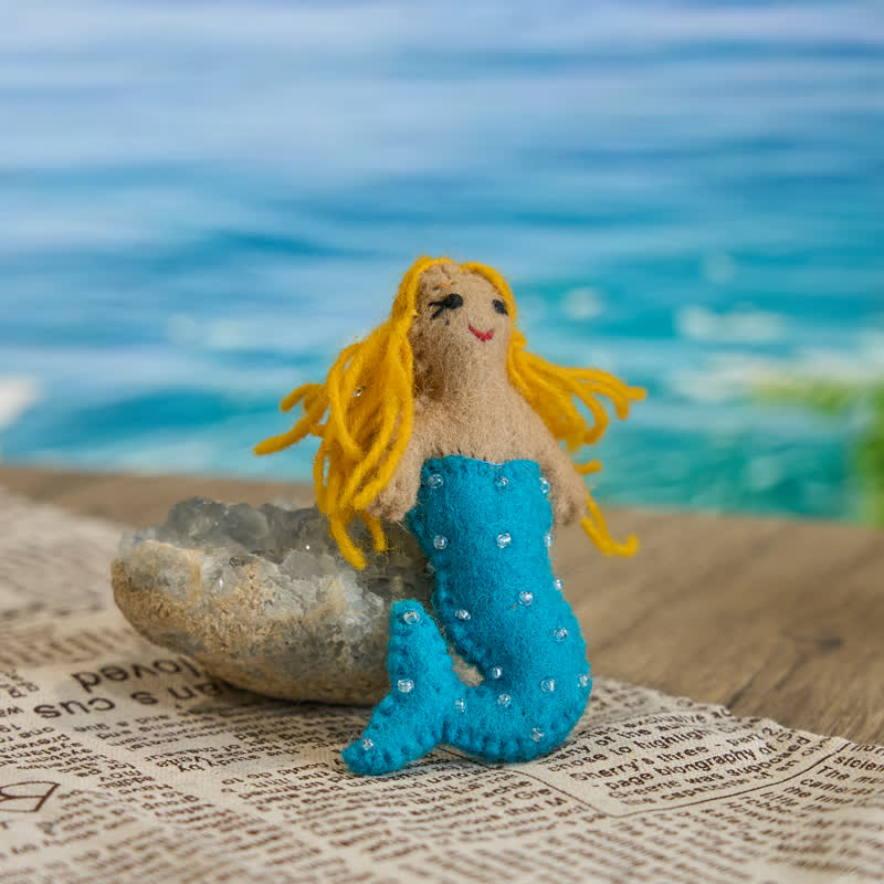 Needle Felted Mermaid Fairy Toy - Handmade Felt Magical Mermaids | Nature Lover Gift| Felted Ornaments - Felted Mermaid Doll - image 0