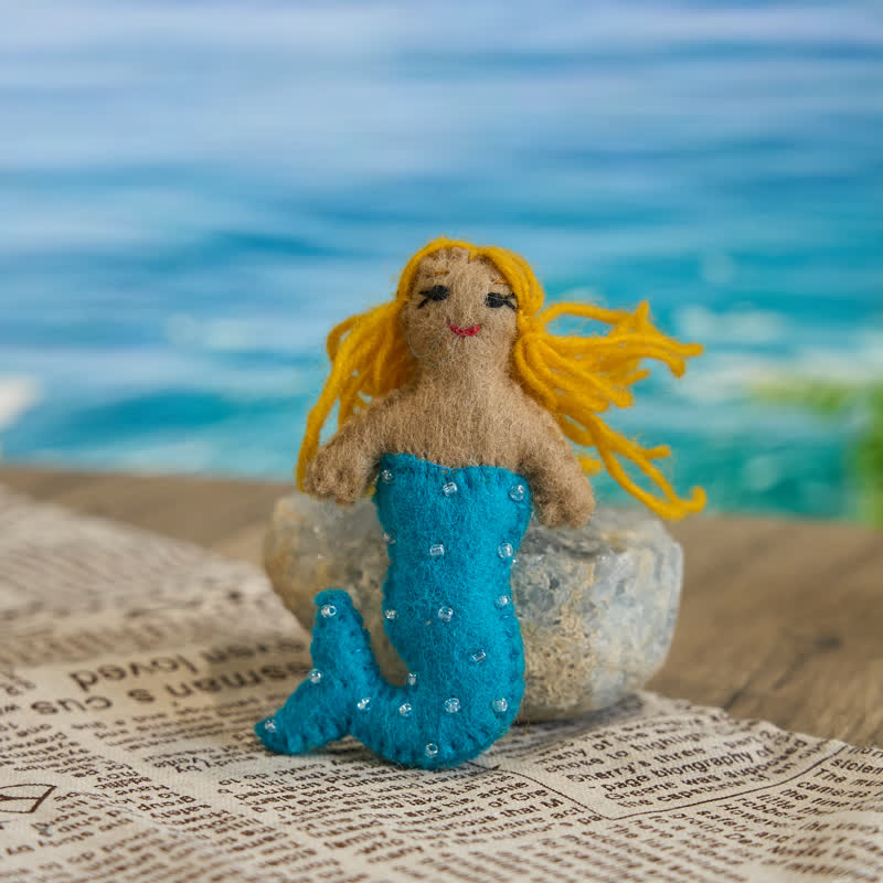 Needle Felted Mermaid Fairy Toy - Handmade Felt Magical Mermaids | Nature Lover Gift| Felted Ornaments - image 1