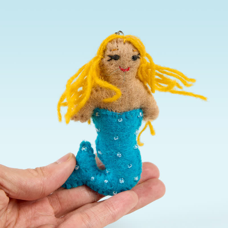 Needle Felted Mermaid Fairy Toy - Handmade Felt Magical Mermaids | Nature Lover Gift| Felted Ornaments - image 7