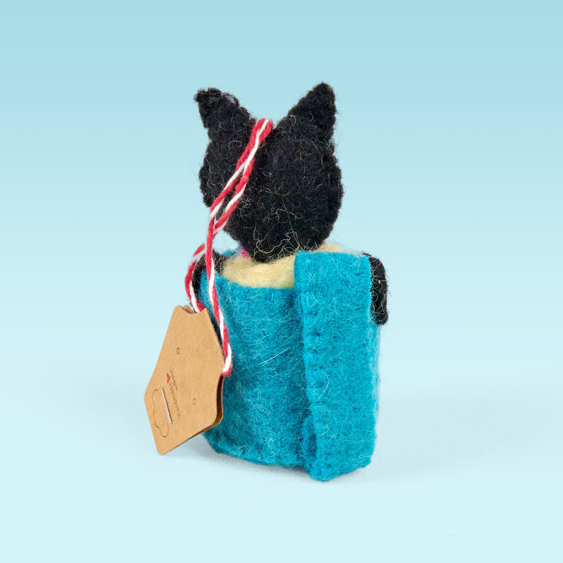 Needle Felted "i Love Coffee" - Handmade Wool Felt Coffee Cup Cat Charm | Nature Lover Gift| Decoration - image 3