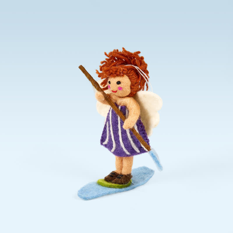 Needle Felted Paddle Board Girl  - Handmade Doll Gift|  Made With Love-felted| Wool Angel Decor - image 8