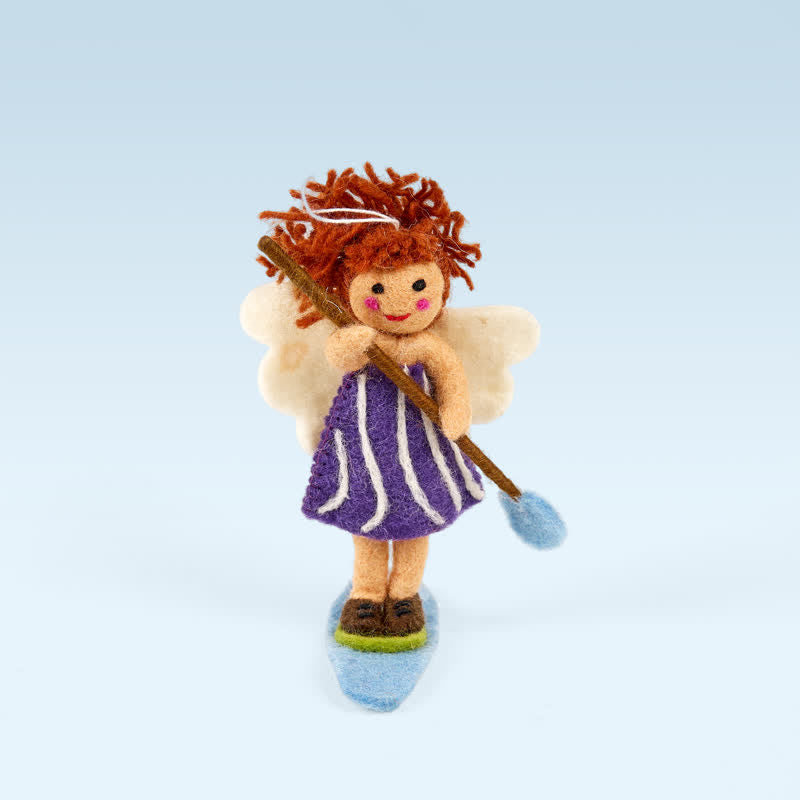 Needle Felted Paddle Board Girl  - Handmade Doll Gift|  Made With Love-felted| Wool Angel Decor - image 6
