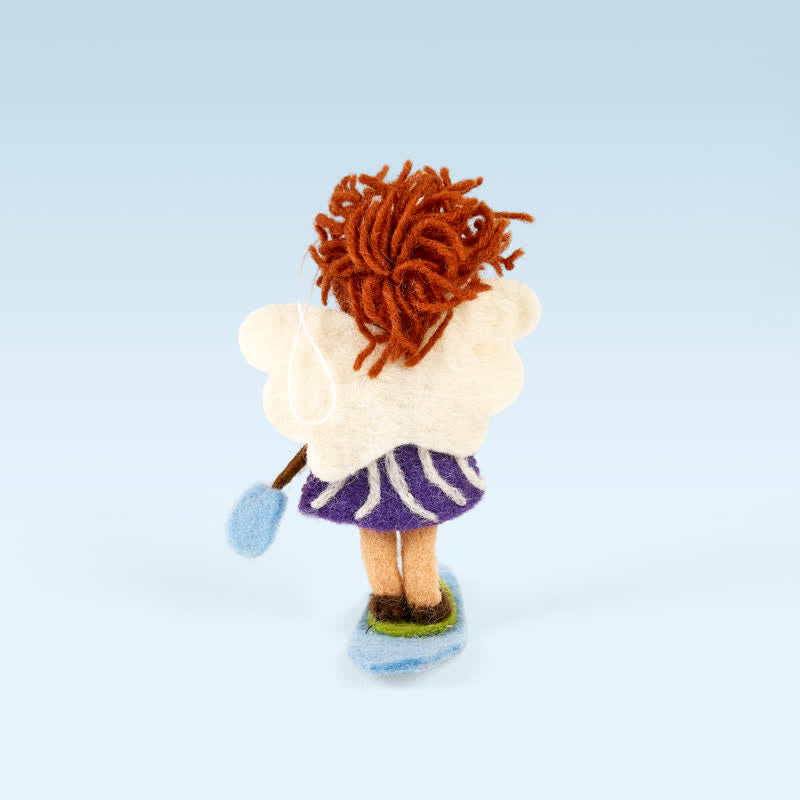 Needle Felted Paddle Board Girl  - Handmade Doll Gift|  Made With Love-felted| Wool Angel Decor - image 7