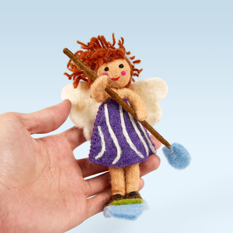 Needle Felted Paddle Board Girl  - Handmade Doll Gift|  Made With Love-felted| Wool Angel Decor - image 4