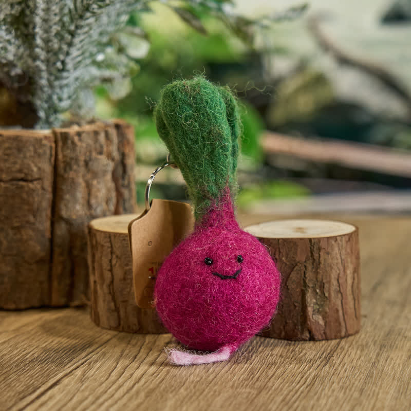 Needle Felted Beetroot -Vegetable Ornament| Nature Lover Gift| Spread Smiles - image 2