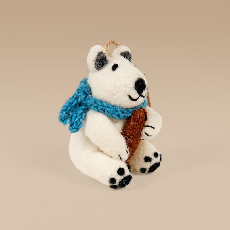 Needle Felted Polar Bear - Animal Ornament | Nature Lover Gift| Handmade Decoration - image 7