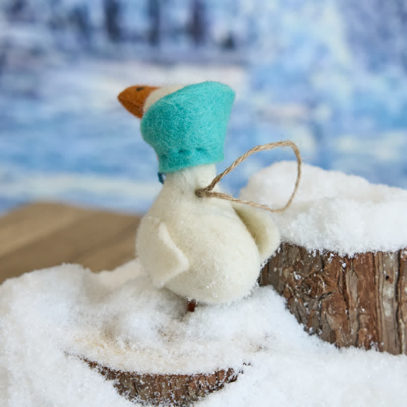 Needle Felted Winter Goose - Animal Ornament| Nature Lover Gift - image 2